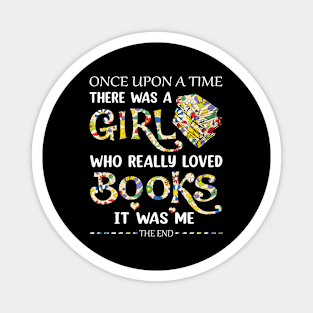 Once Upon A Time A Girl Loved Books Idea Magnet